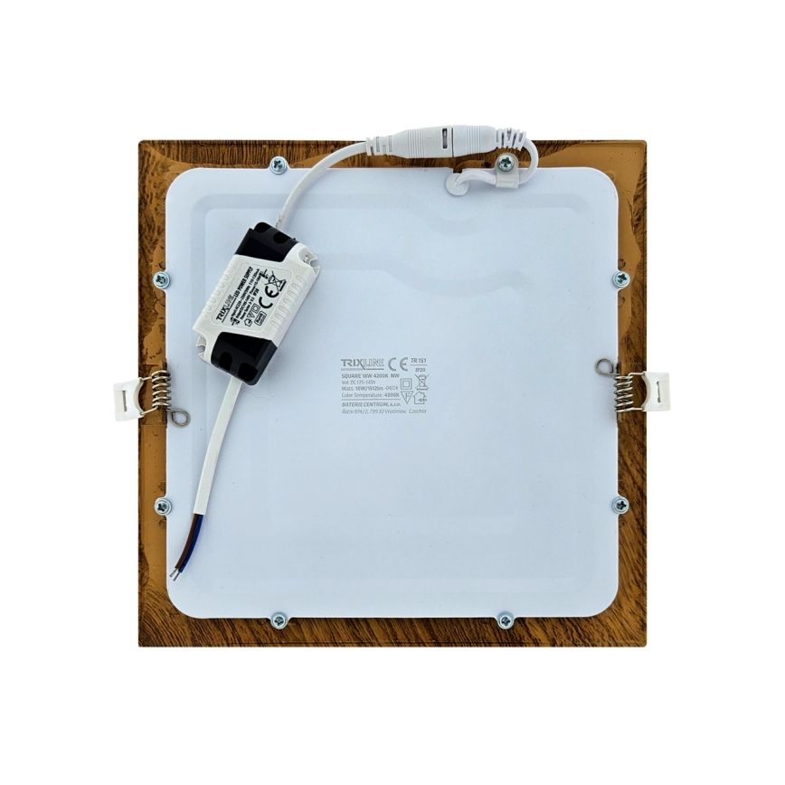 LED indbygningslampe SQUARE LED/18W/230V 4200K 22x22 cm brun