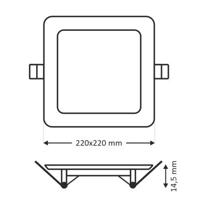 LED indbygningslampe SQUARE LED/18W/230V 4200K 22x22 cm brun