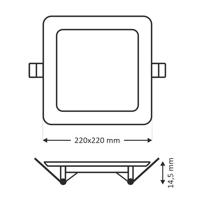 LED indbygningslampe SQUARE LED/18W/230V 6500K 22x22 cm hvid
