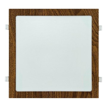LED indbygningslampe SQUARE LED/24W/230V 4200K 29,2x29,2 cm brun
