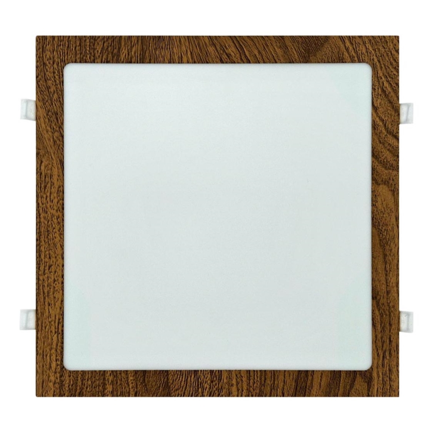 LED indbygningslampe SQUARE LED/24W/230V 4200K 29,2x29,2 cm brun