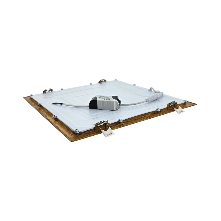 LED indbygningslampe SQUARE LED/24W/230V 4200K 29,2x29,2 cm brun