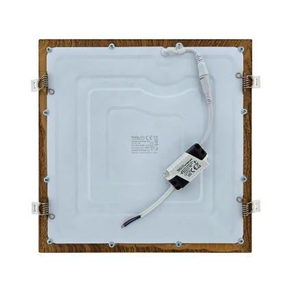 LED indbygningslampe SQUARE LED/24W/230V 4200K 29,2x29,2 cm brun