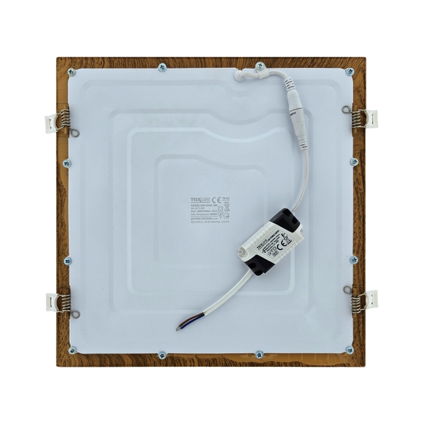 LED indbygningslampe SQUARE LED/24W/230V 4200K 29,2x29,2 cm brun