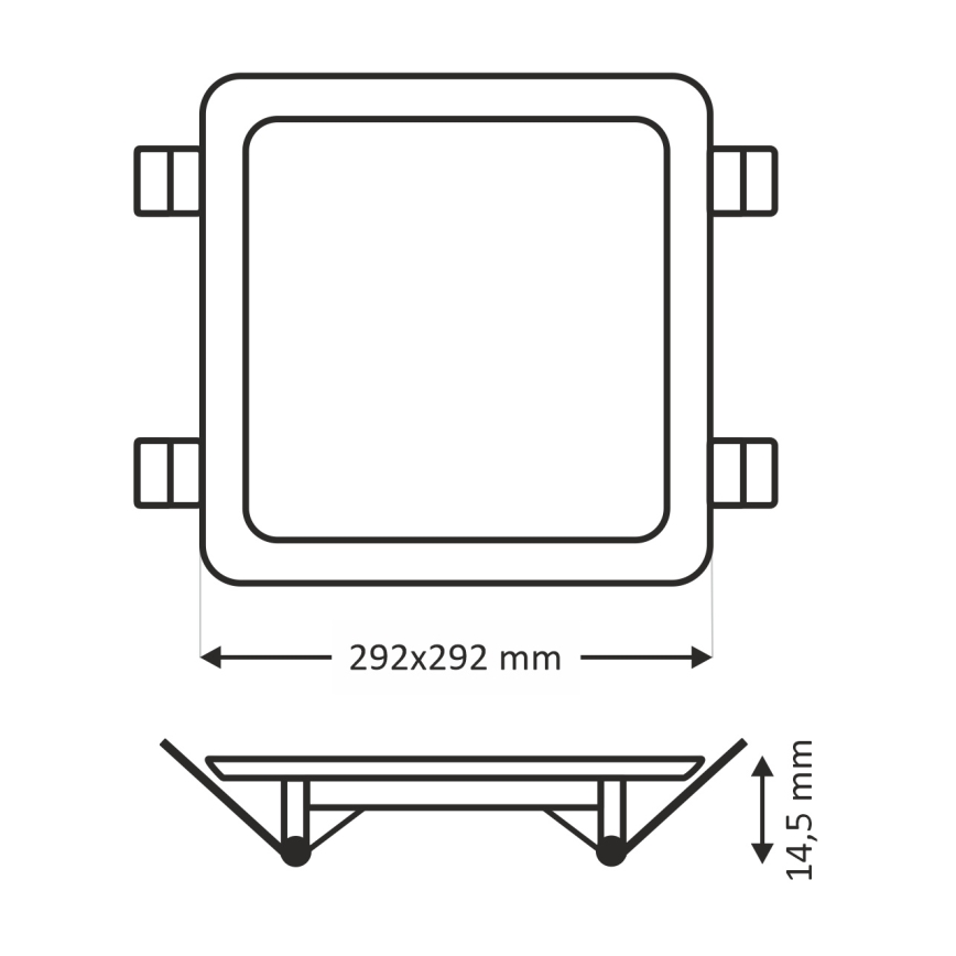 LED indbygningslampe SQUARE LED/24W/230V 4200K 29,2x29,2 cm brun