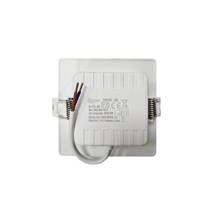 LED indbygningslampe SQUARE LED/3W/230V 4000K 9x9 cm hvid