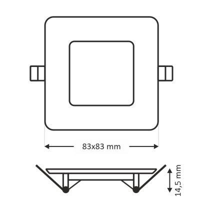 LED indbygningslampe SQUARE LED/3W/230V 4200K 8,3x8,3 cm hvid