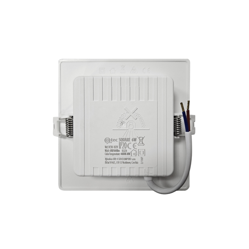 LED indbygningslampe SQUARE LED/6W/230V 4000K 12x12 cm hvid
