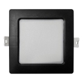 LED indbygningslampe SQUARE LED/6W/230V 4000K 12x12 cm sort
