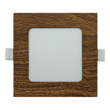 LED indbygningslampe SQUARE LED/6W/230V 4200K 11,8x11,8 cm brun