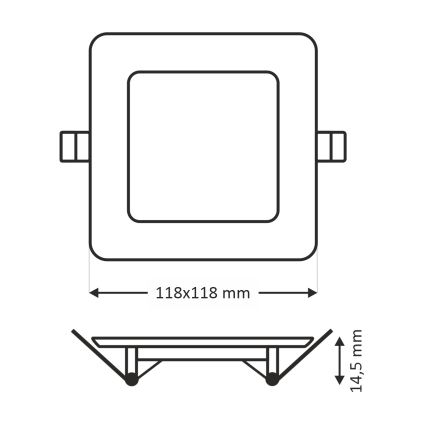 LED indbygningslampe SQUARE LED/6W/230V 6500K 11,8x11,8 cm hvid