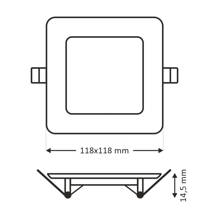 LED indbygningslampe SQUARE LED/6W/230V 6500K 11,8x11,8 cm hvid