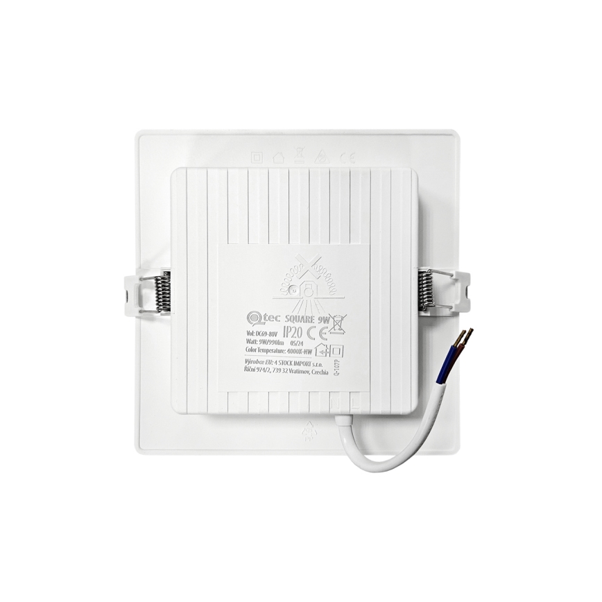 LED indbygningslampe SQUARE LED/9W/230V 4000K 14,5x14,5 cm hvid