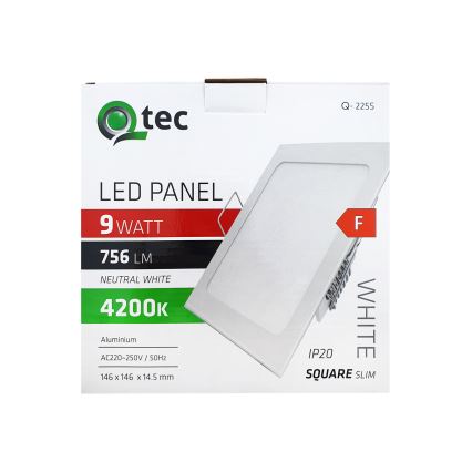 LED indbygningslampe SQUARE LED/9W/230V 4200K 14,6x14,6 cm hvid