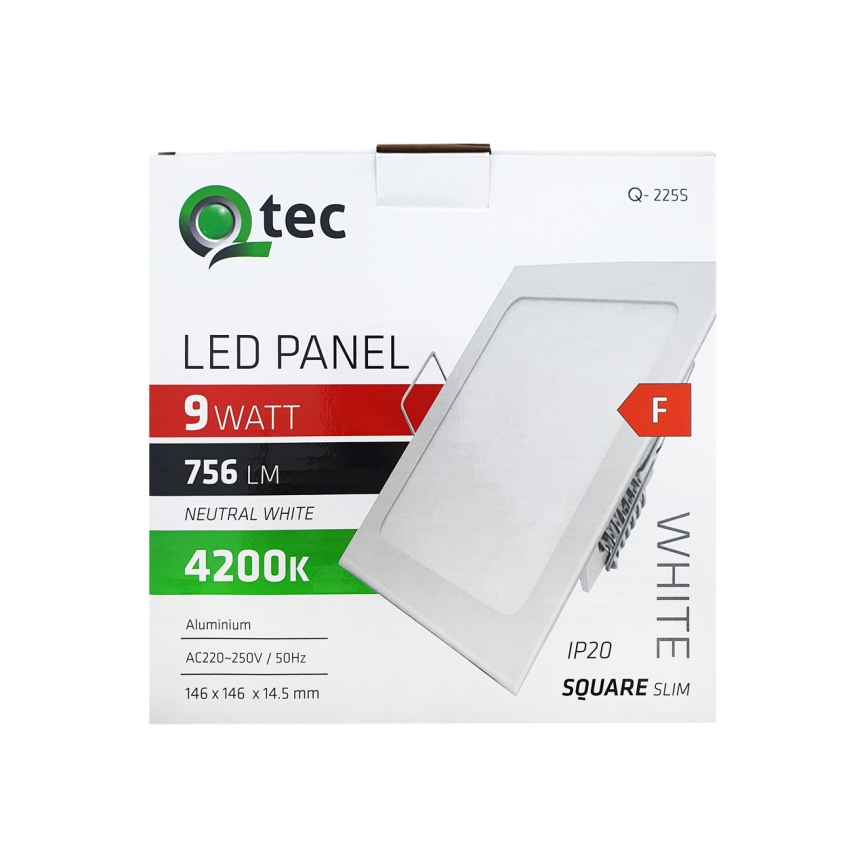 LED indbygningslampe SQUARE LED/9W/230V 4200K 14,6x14,6 cm hvid