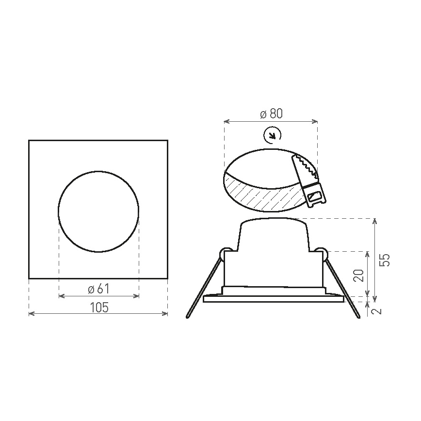 LED indbygningslampe til badeværelse BONO LED/8W/230V 3000K IP65 hvid