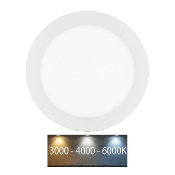 LED indbygningslampe til badeværelse LADA LED/18W/230V 3000/4000/6000K diameter 22 cm IP44 hvid
