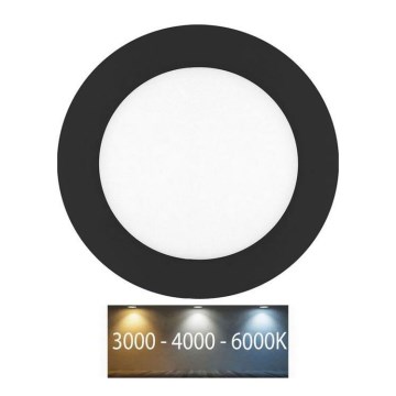 LED indbygningslampe til badeværelse LADA LED/6W/230V 3000/4000/6000K diameter 12 cm IP44 sort