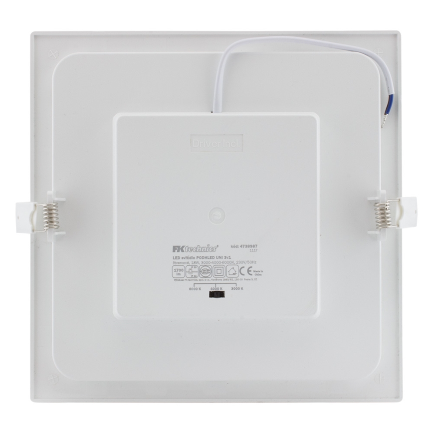 LED indbygningslampe til badeværelse LED/18W/230V 3000/4000/6000K IP44
