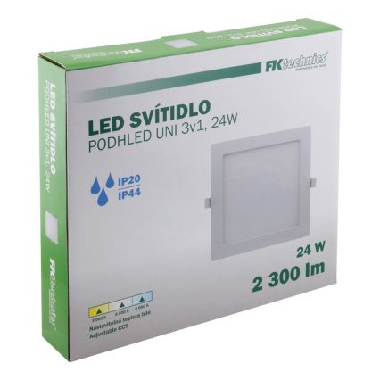 LED indbygningslampe til badeværelse LED/24W/230V 3000/4000/6000K IP44