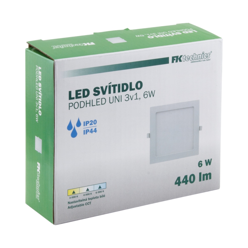 LED indbygningslampe til badeværelse LED/6W/230V 3000/4000/6000K IP44