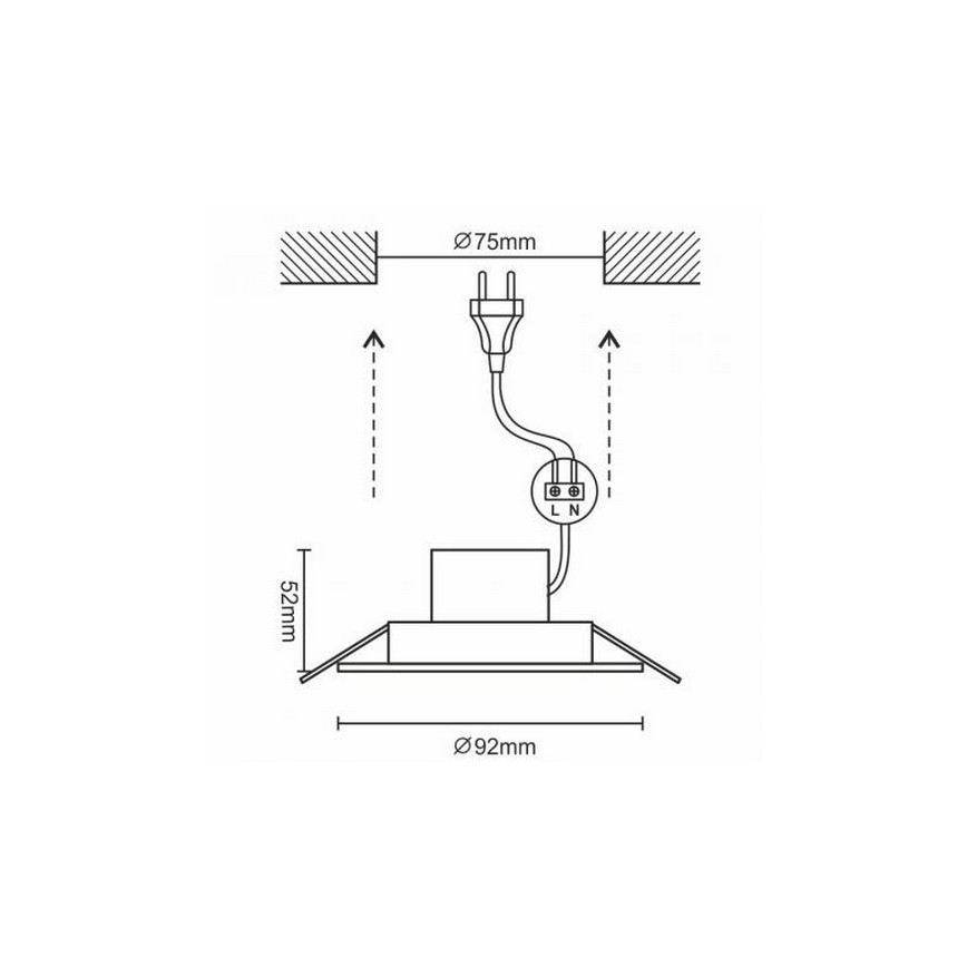 LED indbygningslampe til badeværelse LED/7W/230V 4000K hvid IP44