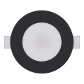 LED indbygningslampe til badeværelse LORI LED/4,5W/230V IP65 2700/4000K diameter 8,5 cm sort