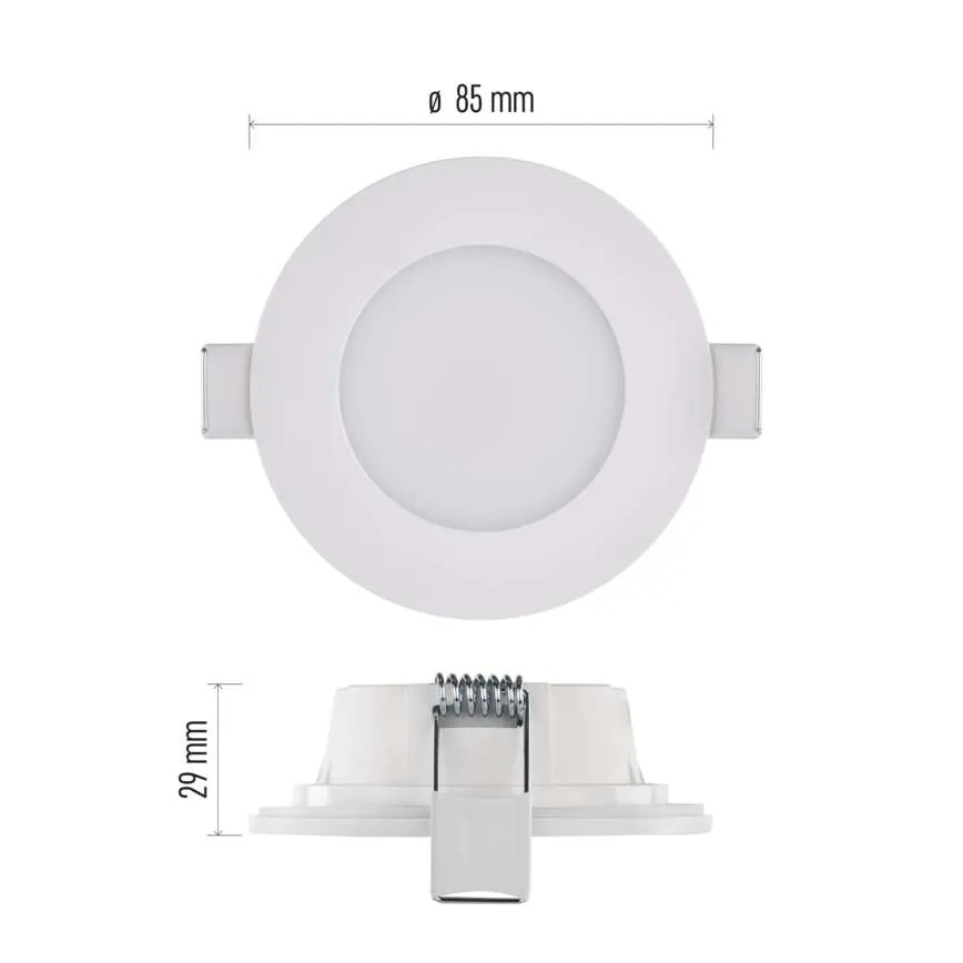 LED indbygningslampe til badeværelse LORI LED/4,5W/230V IP65 2700/4000K diameter 8,5 cm hvid