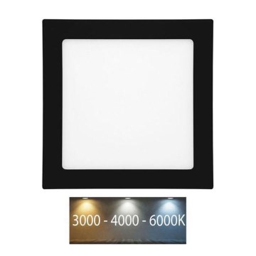 LED indbygningslampe til badeværelse RAFA LED/18W/230V 3000/4000/6000K 22x22 cm IP44 sort