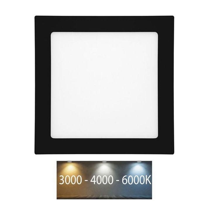 LED indbygningslampe til badeværelse RAFA LED/18W/230V 3000/4000/6000K 22x22 cm IP44 sort
