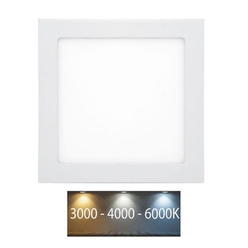 LED indbygningslampe til badeværelse RAFA LED/25W/230V 3000/4000/6000K 30x30 cm IP44 hvid