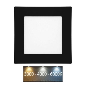 LED indbygningslampe til badeværelse RAFA LED/6W/230V 3000/4000/6000K 12x12 cm IP44 sort