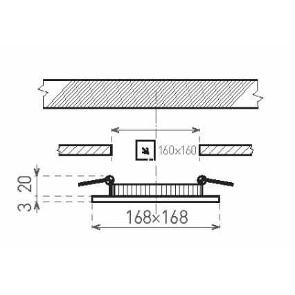 LED indbygningslampe til badeværelse VEGA LED/12W/230V 2800K 16,8 cm IP44