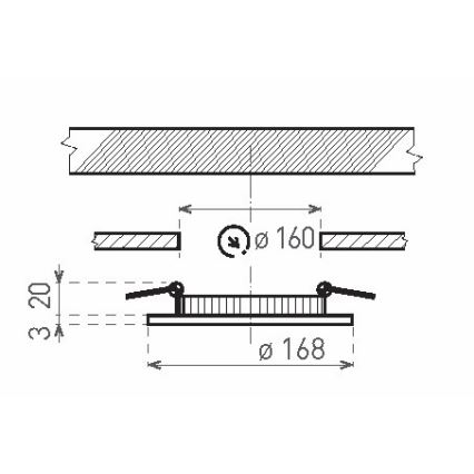 LED indbygningslampe til badeværelse VEGA LED/12W/230V 2800K diam. 16,8 cm IP44