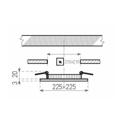 LED indbygningslampe til badeværelse VEGA LED/18W/230V 3800K 22,5 cm IP44