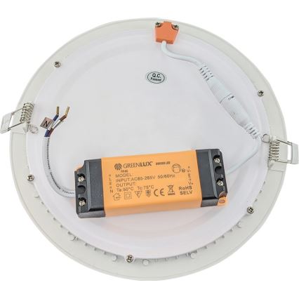 LED indbygningslampe til badeværelse VEGA LED/24W/230V 3800K diameter 29,8 cm IP44