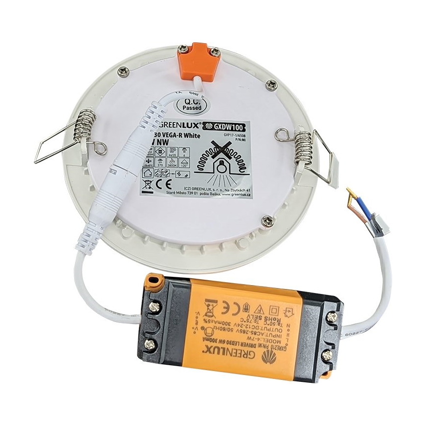 LED indbygningslampe til badeværelse VEGA LED/6W/230V 3800K diameter 11,8 cm IP44