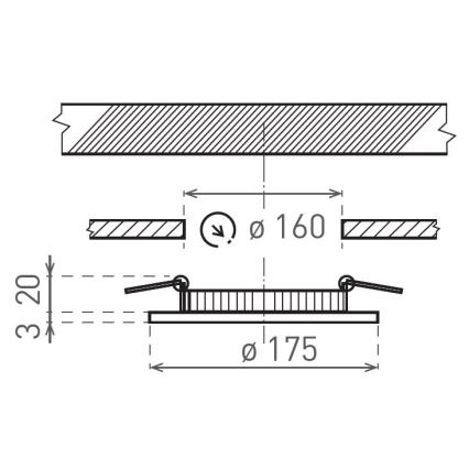 LED indbygningslampe VEGA LED/12W/230V 2900/3900/5800K diameter 17,5 cm hvid