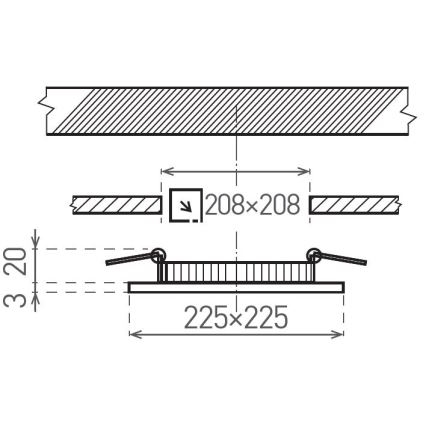 LED indbygningslampe VEGA LED/18W/230V 2900/3900/5800K 22,5x22,5 cm hvid