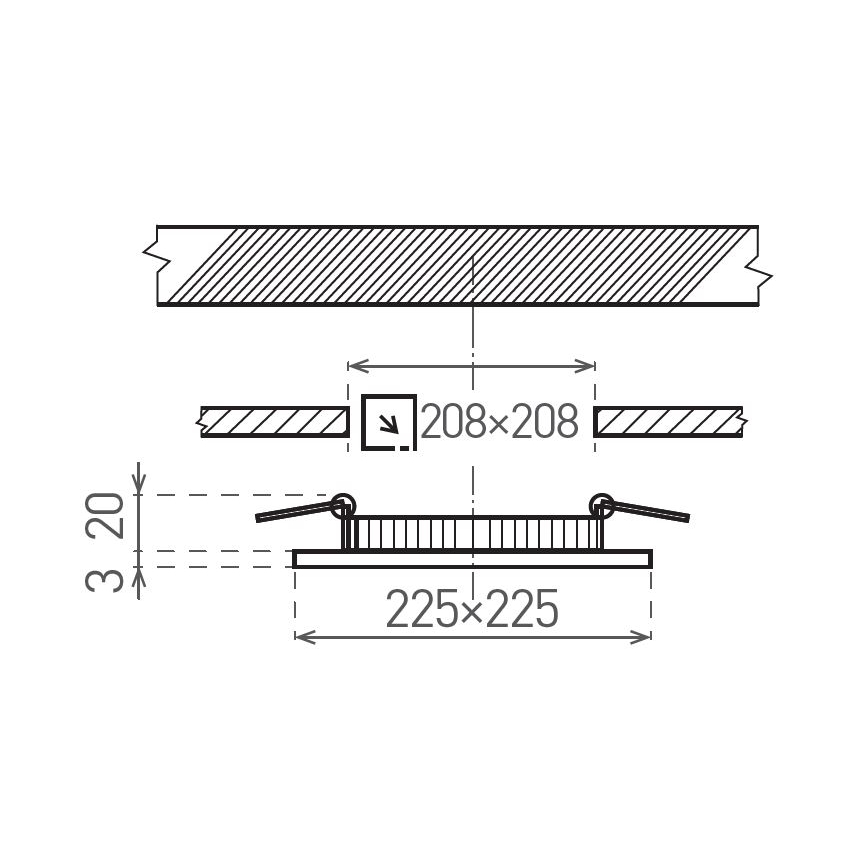 LED indbygningslampe VEGA LED/18W/230V 2900/3900/5800K 22,5x22,5 cm hvid
