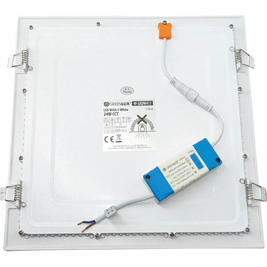 LED indbygningslampe VEGA LED/24W/230V 2900/3900/5800K 30x30 cm hvid