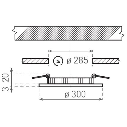 LED indbygningslampe VEGA LED/24W/230V 2900/3900/5800K diameter 30 cm hvid