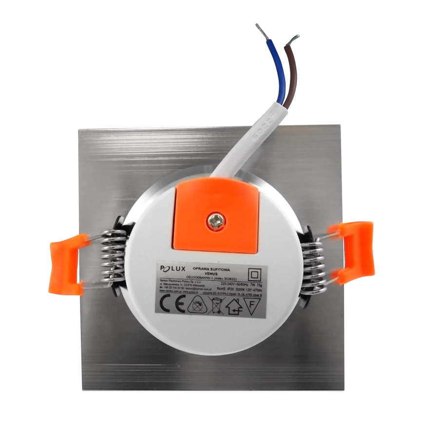 LED indbygningslampe VENUS LED/7W/230V sølv