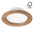 LED indbygningslampe WOODY SPOT LED/12,5W/230V 3000K valnød ø 16 cm