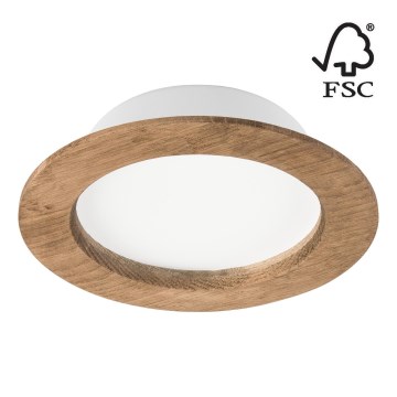 LED indbygningslampe WOODY SPOT LED/12,5W/230V 3000K valnød ø 16 cm