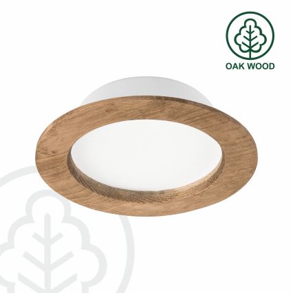 LED indbygningslampe WOODY SPOT LED/12,5W/230V 3000K valnød ø 16 cm