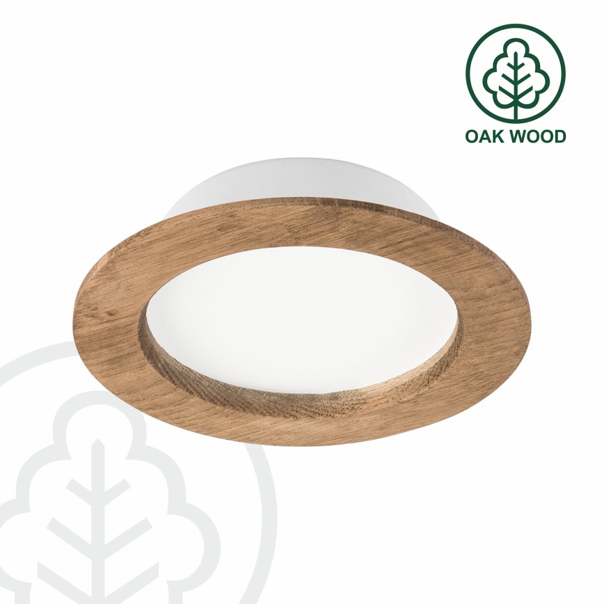 LED indbygningslampe WOODY SPOT LED/12,5W/230V 3000K valnød ø 16 cm