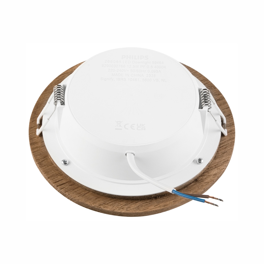 LED indbygningslampe WOODY SPOT LED/12,5W/230V 3000K valnød ø 16 cm