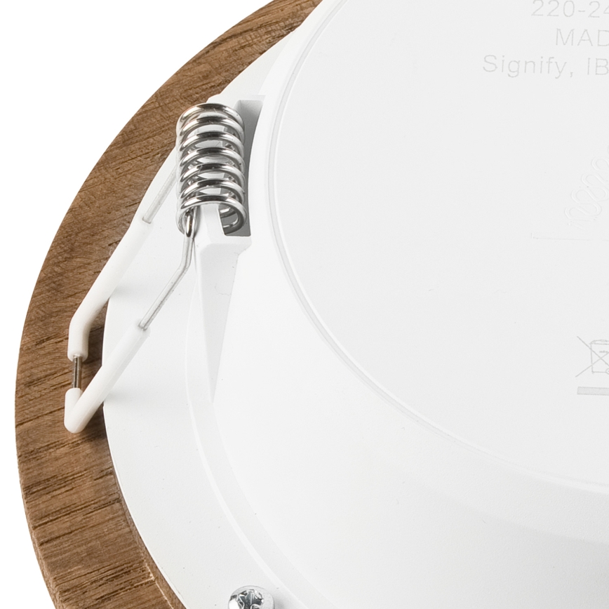 LED indbygningslampe WOODY SPOT LED/12,5W/230V 3000K valnød ø 16 cm