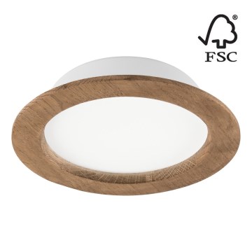 LED indbygningslampe WOODY SPOT LED/16,5W/230V 4000K valnød ø 18,5 cm